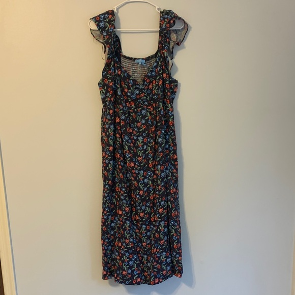 Draper James Floral Maxi Dress - Black and Red - Picture 1 of 6